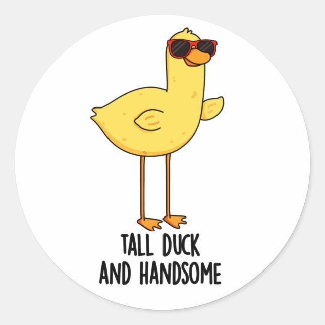 Große Ente und ansprechende, lustige Tierpuppe Runder Aufkleber (Vorderseite)