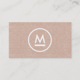 Große erste moderne Monogramm auf Beige Linen Visitenkarte
