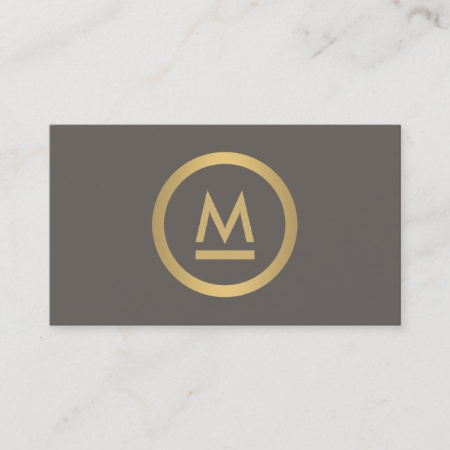 Große erste moderne Monogramm in Imitaten Gold auf Visitenkarte (Vorderseite)