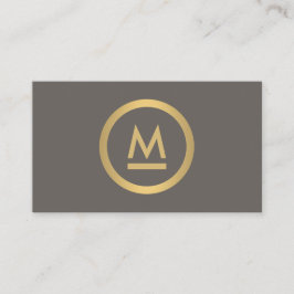 Große erste moderne Monogramm in Imitaten Gold auf Visitenkarte