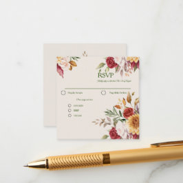 Große Fallfoliage farbige Hochzeitserie RSVP Begleitkarte