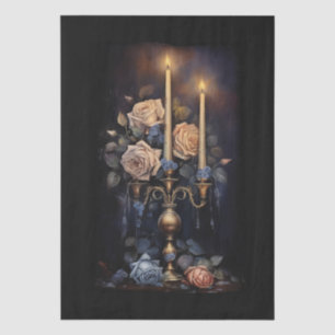 Große Fantasy-Gotik-Blumenkerzen-Decoupage Seidenpapier