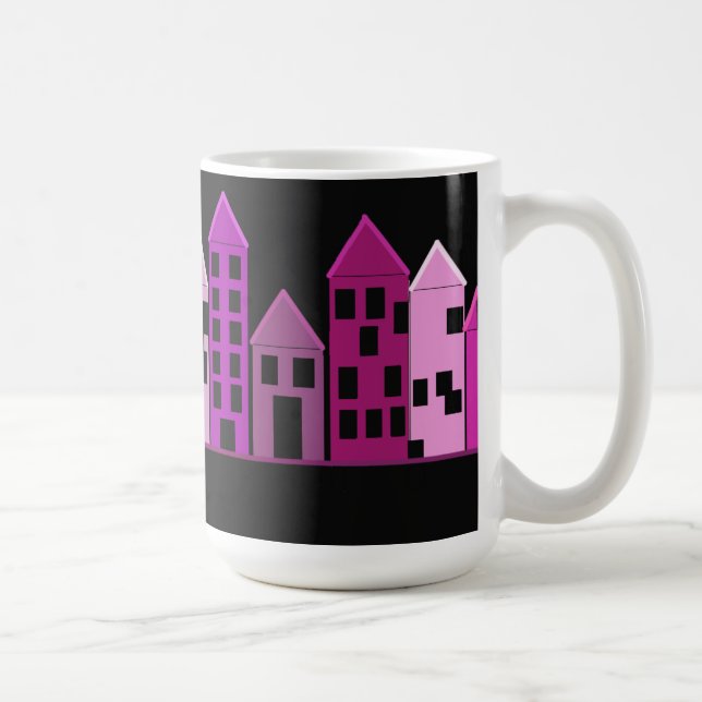 Große farbenfrohe Gebäude Kaffeetasse (Rechts)