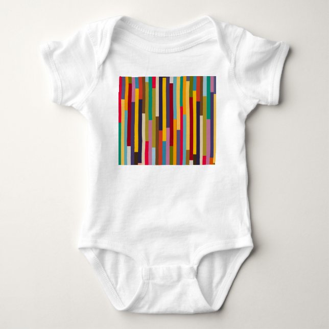Große farbenfrohe Streifen Baby Strampler (Vorderseite)
