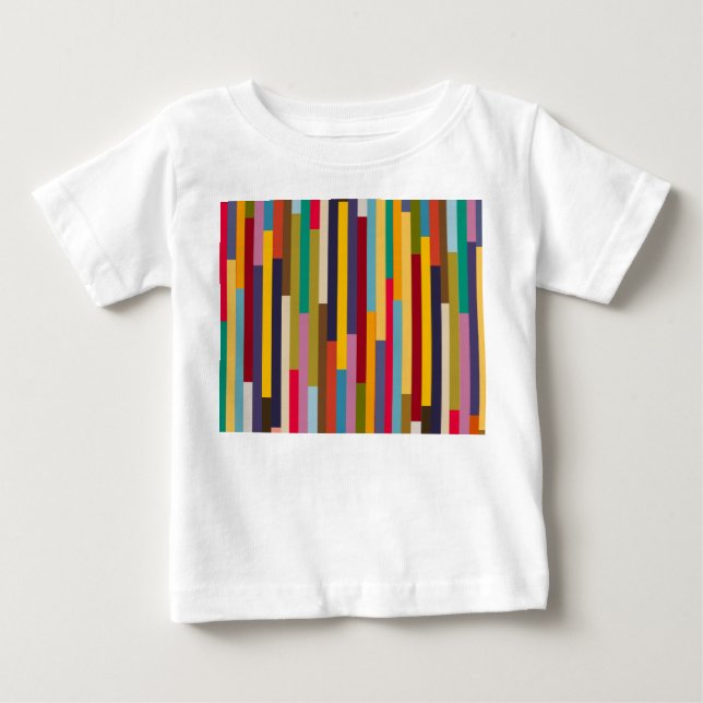 Große farbenfrohe Streifen Baby T-shirt (Vorderseite)