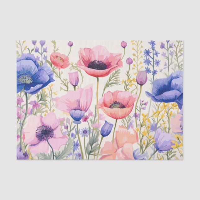 Große, farbenfrohe und zarte Blume Seidenpapier (Vorderseite)