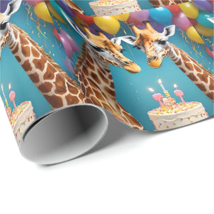 **"Große Feiern: Geburtstagsbash einer Giraffe"** Geschenkpapier