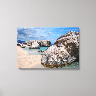 Große Felsen an der Strand-Leinwand Calas Mariolu Leinwanddruck