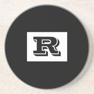 Große, fett ausgekleidete schwarze Monogramm, schw Getränkeuntersetzer