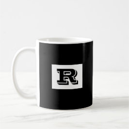 Große, fett ausgekleidete schwarze Monogramm, schw Kaffeetasse