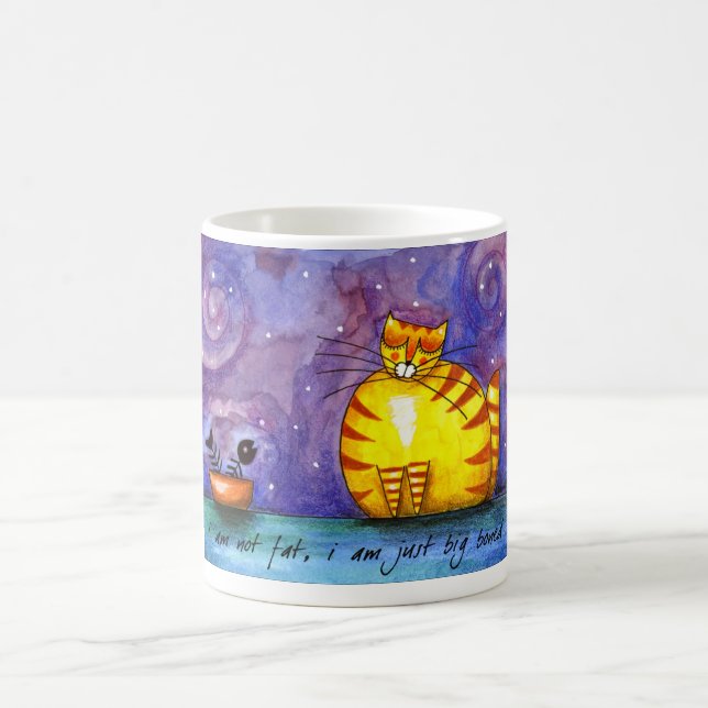 Große fette gelbe Katze - Tasse (Mittel)