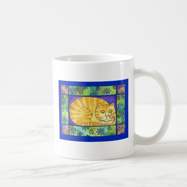 Große fette Katzen-Tasse Kaffeetasse (Rechts)