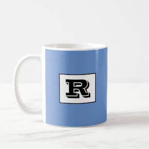 Große, fette, schwarze Monogramm, blau Kaffeetasse