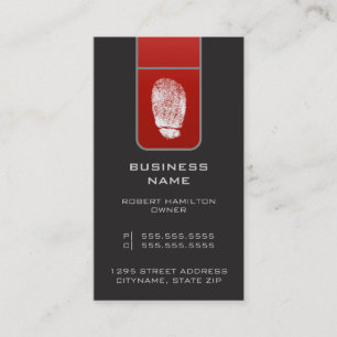 Große Fingerabdruck-Red & Grau Tech Business Card Visitenkarte