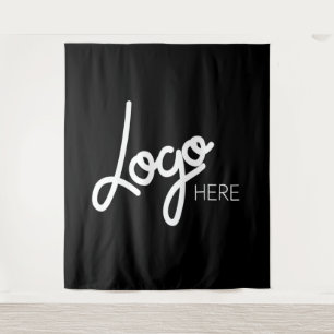 Große Firmenlogos Moderne Minimalistische Schwarze Wandteppich