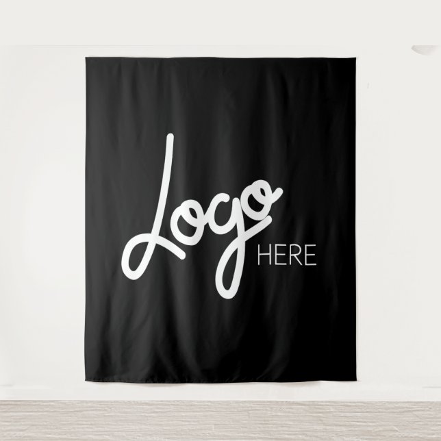 Große Firmenlogos Moderne Minimalistische Schwarze Wandteppich (Vorderseite)