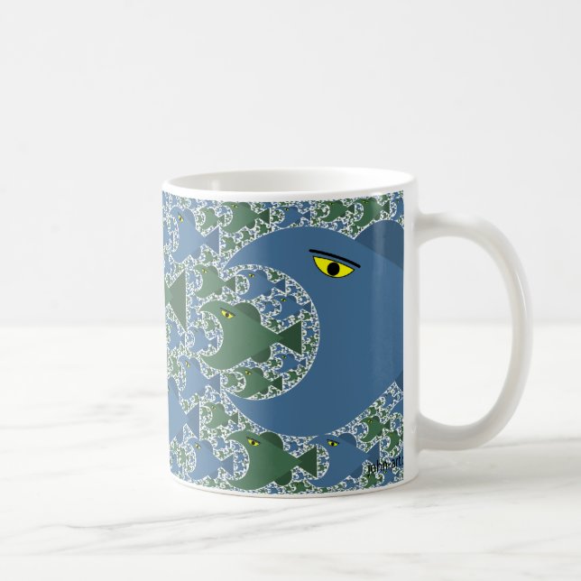 große Fische essen kleine Fische Kaffeetasse (Rechts)