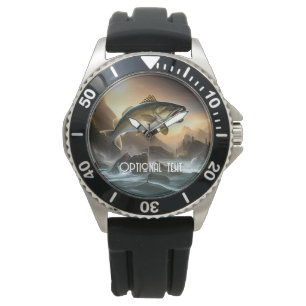 Große Fische in Rapiden Armbanduhr