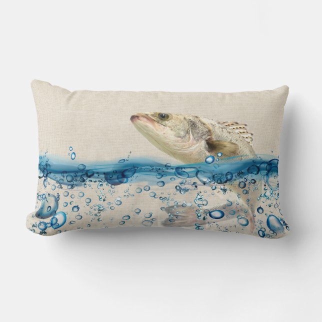 Große Fische springen aus dem Wasser Lendenkissen (Vorderseite)