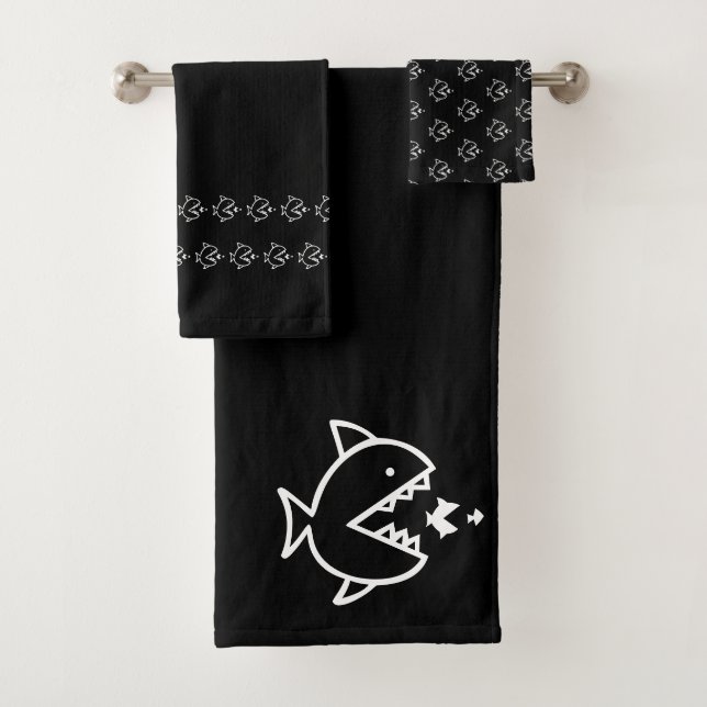 Große Fischfische Schwarz-weiß Badhandtuch Set (Insitu)