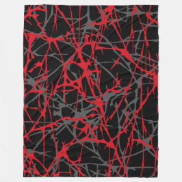 Große Fleece Blanke, modern, abstrakt, rot, schwar
