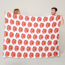 Große Fleece Blanket Coral Peonies