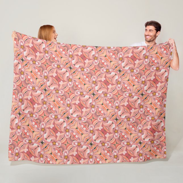 Große Fleece Blanket Peach Dahlia (Beispiel)