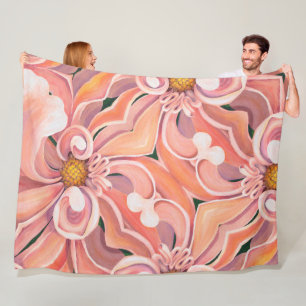 Große Fleece Blanket Peach Dahlia