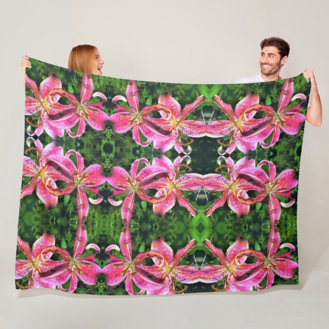 Große Fleece Blanket Pink Lilien (Beispiel)