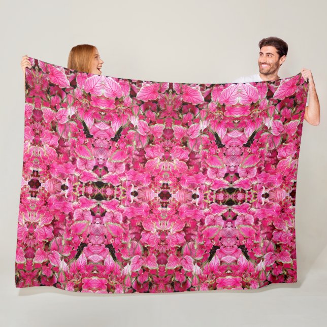 Große Fleece Blanket Rosa Blätter (Beispiel)