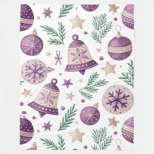 Große Fleece-Decke – Lila Weihnachtszauber Fleecedecke