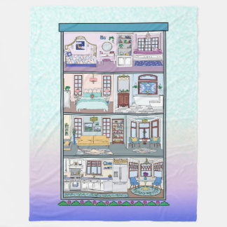 Große Fleece Dollhouse Blanket