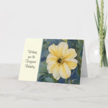 Grosse Fleur Jaune - Carte Anniversaire