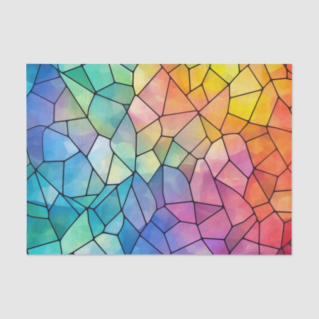 Große Fliesen Rainbow Glass Decoupage Seidenpapier (Vorderseite)