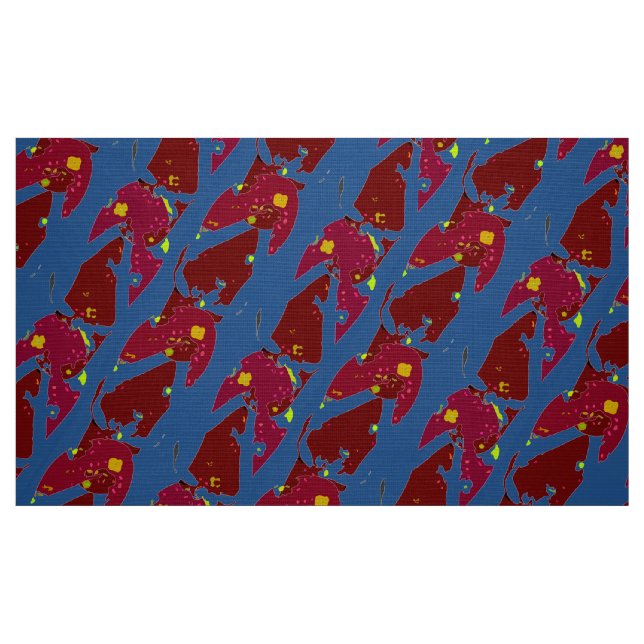 Große Flipflops in Rot und Blau Stoff (Fat Quarter (45,7 x 55,9 cm))