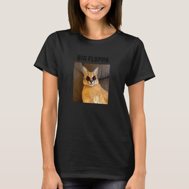 Große Floppa-Meme-Katze 1 T-Shirt (Vorderseite)