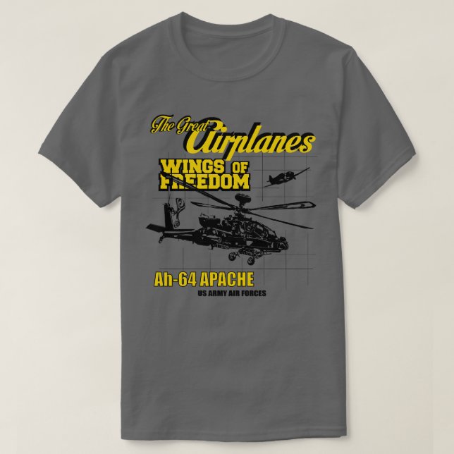 Große Flugzeuge AH64 APACHE T-Shirt (Design vorne)
