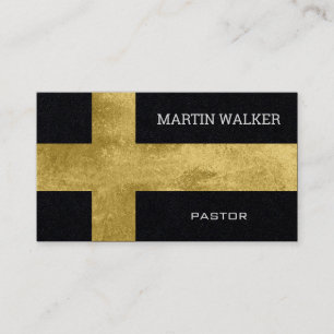 Große Foil Gold Cross Religiöse Visitenkarte
