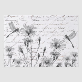 Große französische Script-Wildblume Dragonfly Deco Seidenpapier