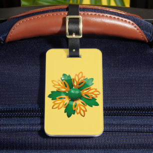 Große funky groovy Gänseblümchen-Blüten MOD Retro- Gepäckanhänger