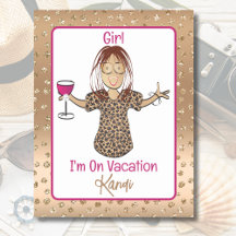 Grosse Funny Cartoon Girl's Weekend Glitzer