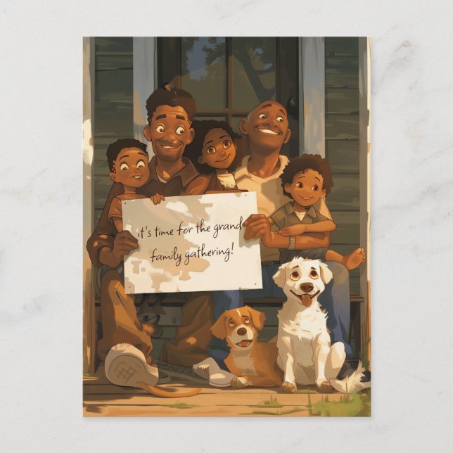 Große Gastfamilie Postkarte (Vorderseite)