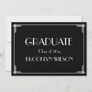 Große Gatsby Art Deco Graduiertenparty Einladung