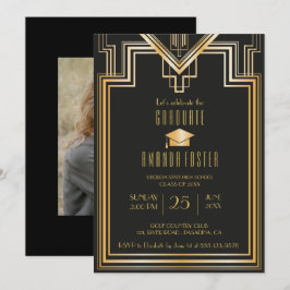 Große Gatsby inspirierte Abschluss Party-Karte Einladung
