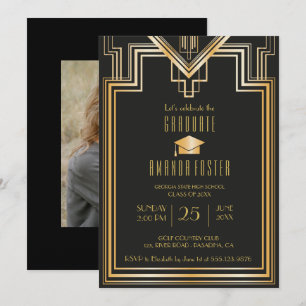 Große Gatsby inspirierte Abschluss Party-Karte Einladung