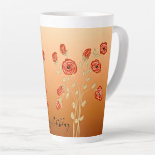 Große Geburtstags-Tasse mit Rose Print Milchtasse