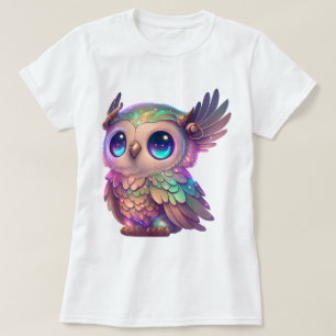 Große gehörnte Eule im Cartoon-Stil T-Shirt