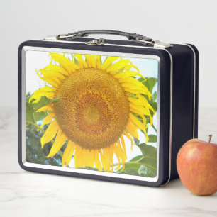 Große gelbe Sonnenblume floral Metall Brotdose