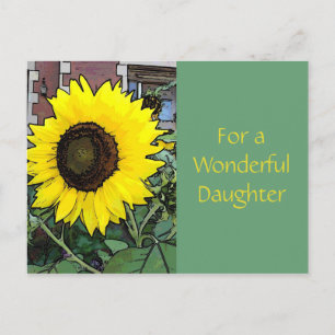 Große gelbe Sonnenblume Postkarte