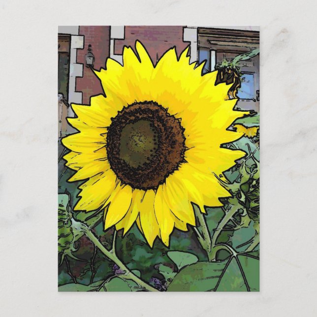 Große gelbe Sonnenblume Postkarte (Vorderseite)